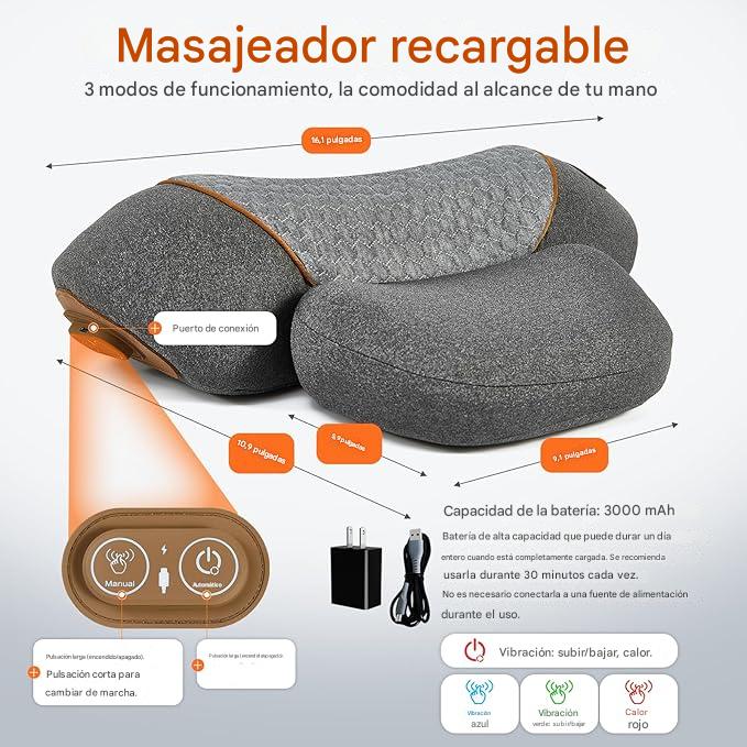 Almohada Masaje Cuello 3 en 1